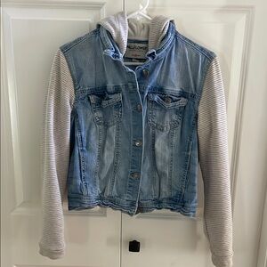 Wallflower Blue and Gray Jean Jacket with Hood